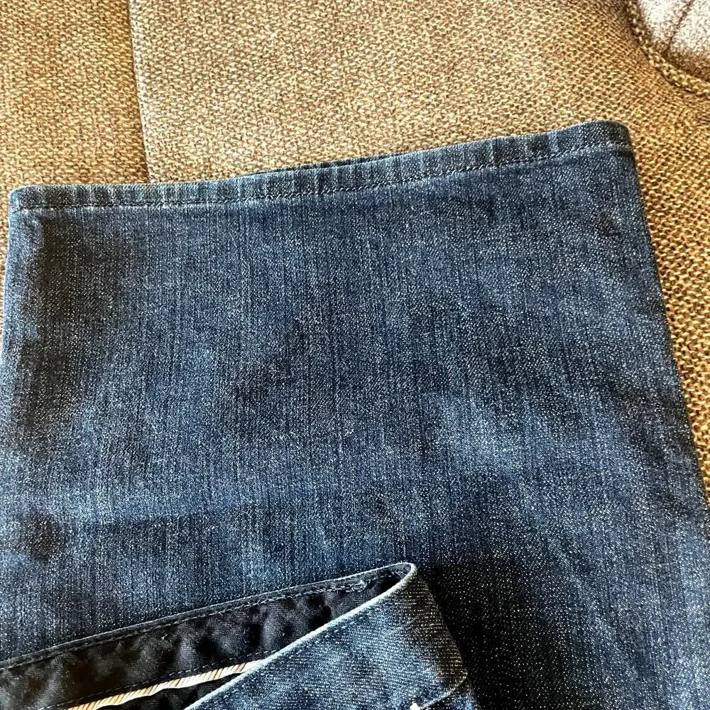 Talbots women's blue denim jeans sz 14 boot cut classic dark wash denim casual